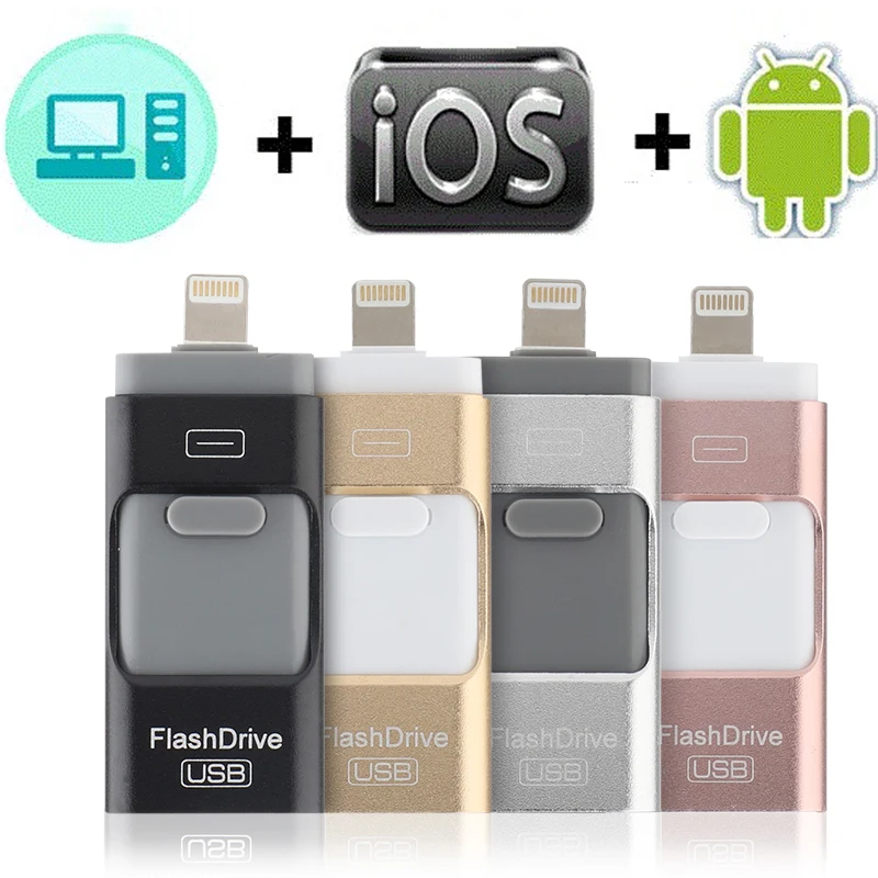USB флеш накопитель для iPhone X/8/7/7 Plus/6 6s/5/SE/ipad OTG флэш HD карта памяти 8 ГБ 16 32 64 128 флешка