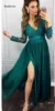 Smileven Sexy V Neck Formal Evening Dress Long Sleeve Prom Party Dress Side Split Longo Party Gown Custom Made ► Photo 2/6