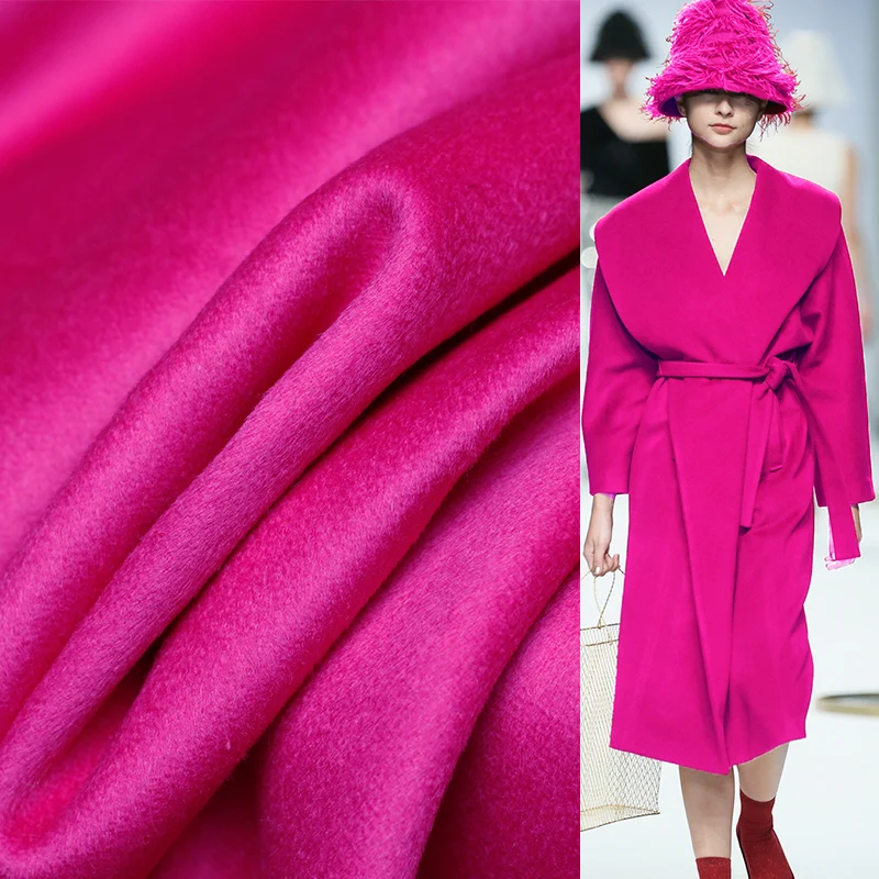 Маджента, роза, красный, двустороннее покрытие, шерсть, материалы, текстиль, зимнее женское пальто, ткань для шитья