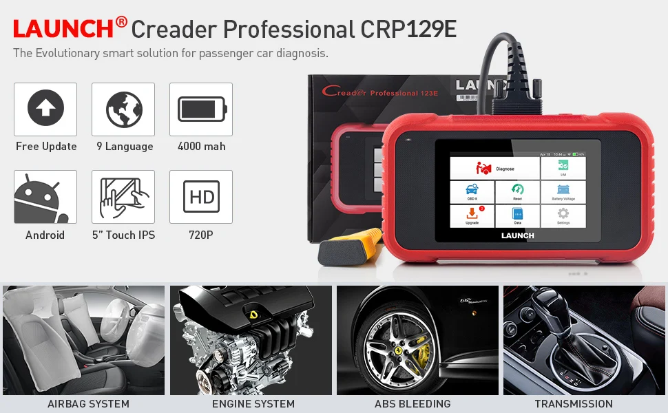 Launch X431CRP129E автомобильный диагностический инструмент OBD2 полный OBDII функции SRS/ABS/EN/AT с 5 сервисами сброса Запуск X431 код чтения|Диагностические сканеры для автомобиля| | АлиЭкспресс