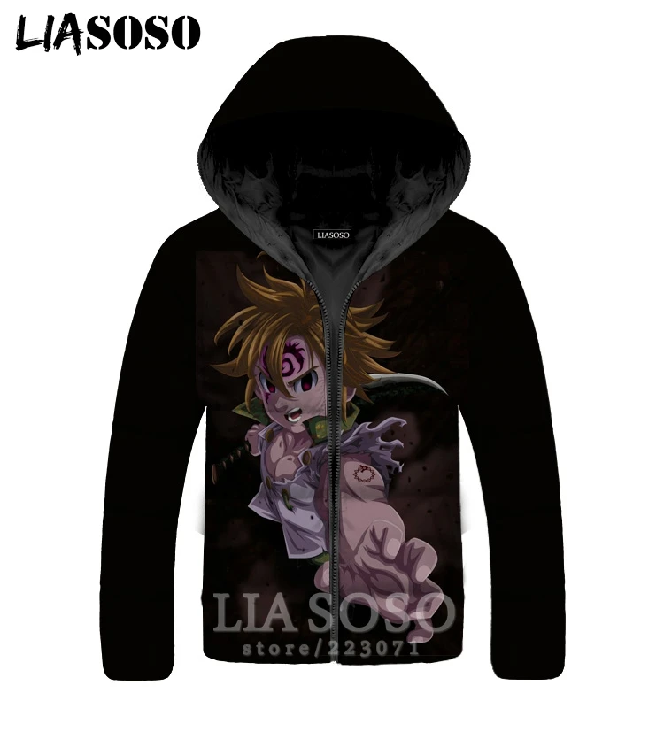 17 Куртка The Seven Deadly Sins для мужчин женщин Meliodas 3D принт аниме плюс бархат утолщение молнии толстовки теплый пуховик пальто A325 - Цвет: 17