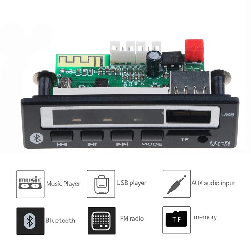 Bluetooth 5,0 MP3 плеер Музыкальный беспроводной приемник аудио декодер плата USB TF FM Радио MP3 модуль декодирование для автомобиля аксессуары DIY