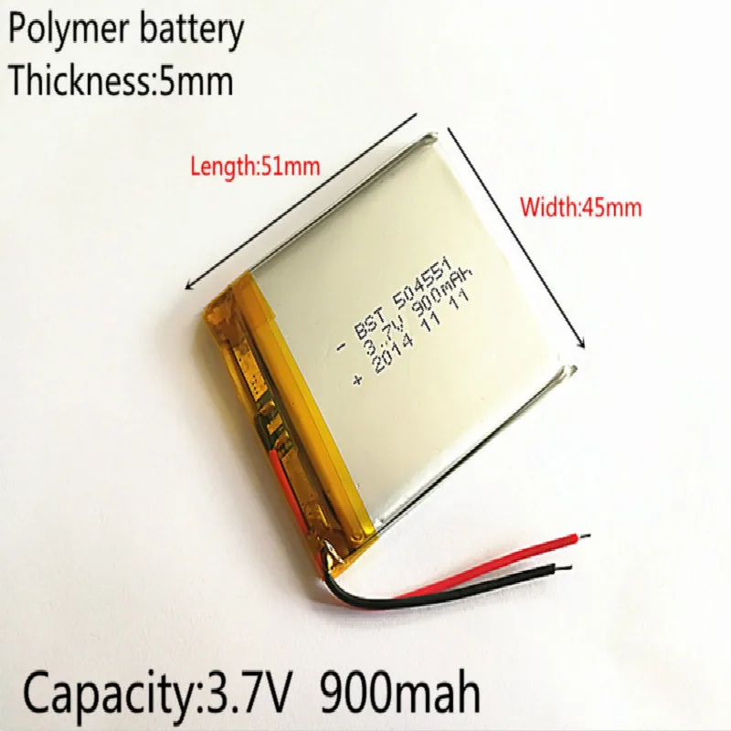 3 7 V 900mAh 504551 504550 Li-Po литиевая полимерная аккумуляторная батарея для Mp3 Mp4 Mp5 DIY PAD DVD
