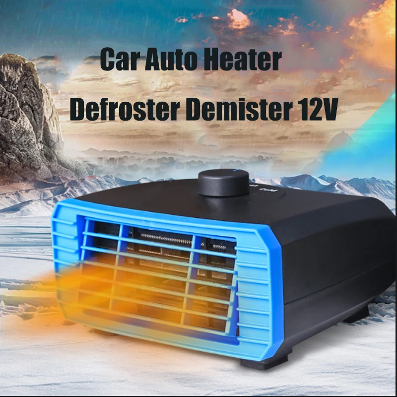 2 in 1 120W 12V Portable Car RV Camper Fan Heater Windscreen Defroster Demister Cooling Air Window Winter Car Interior Accessories_voghion.com