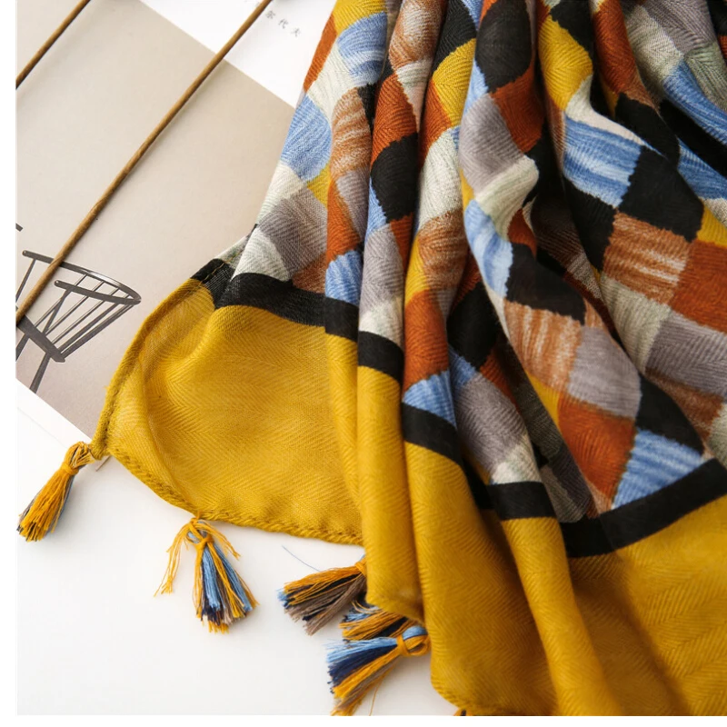 Fashion Women grid Scarf Long size 180x90cm Cotton scarves Winter Lady Scarves Soft Shawl Wrap Scarf Elegant for Christmas  (31)