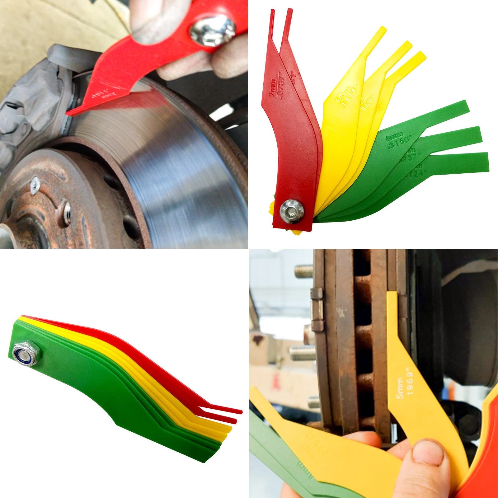 Universal Automotive Brake Pad Thickness Gauge Brake Pad Measure Ruler