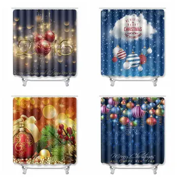 

2020 Merry Christmas Shower Curtain New Year Decoration Decorate 180*200 CM For Bathroom