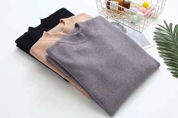 New Winter Long Sweaters Women Casual Loose Pullover Jumpers Real Rabbit Fur Sweater pull femme beading Pearl turtleneck jumper