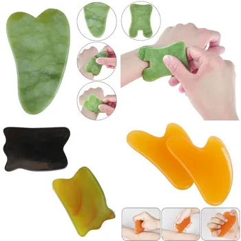 

1pcs Natural Green Jade Guasha Board Massage Tool SPA Scraper Stone Facial Anti-wrinkle Treatment Body Health Care