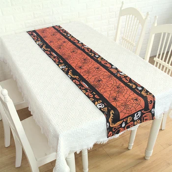 

5pcs/set Home Dinner Party Holiday Pumpkin Event Restaurant Halloween Decor Banquet Placemat Spider Web Table Runner Festival