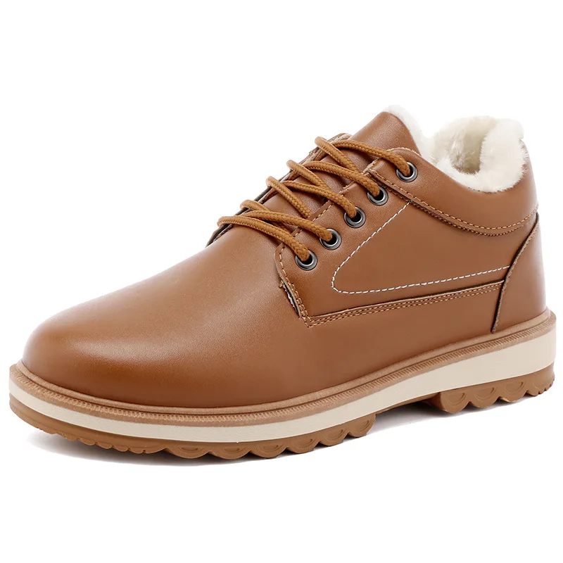 Зимняя теплая меховая Мужская обувь для мужчин, повседневные кроссовки для взрослых, удобная дизайнерская прогулочная популярная обувь 763