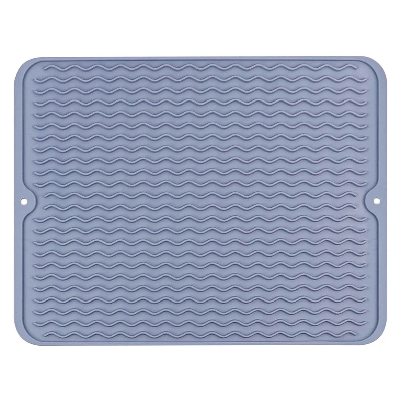 portátil enrollable fácil de limpiar gris duradero almohadilla de drenaje resistente al calor 1 alfombrilla de silicona para secar platos 