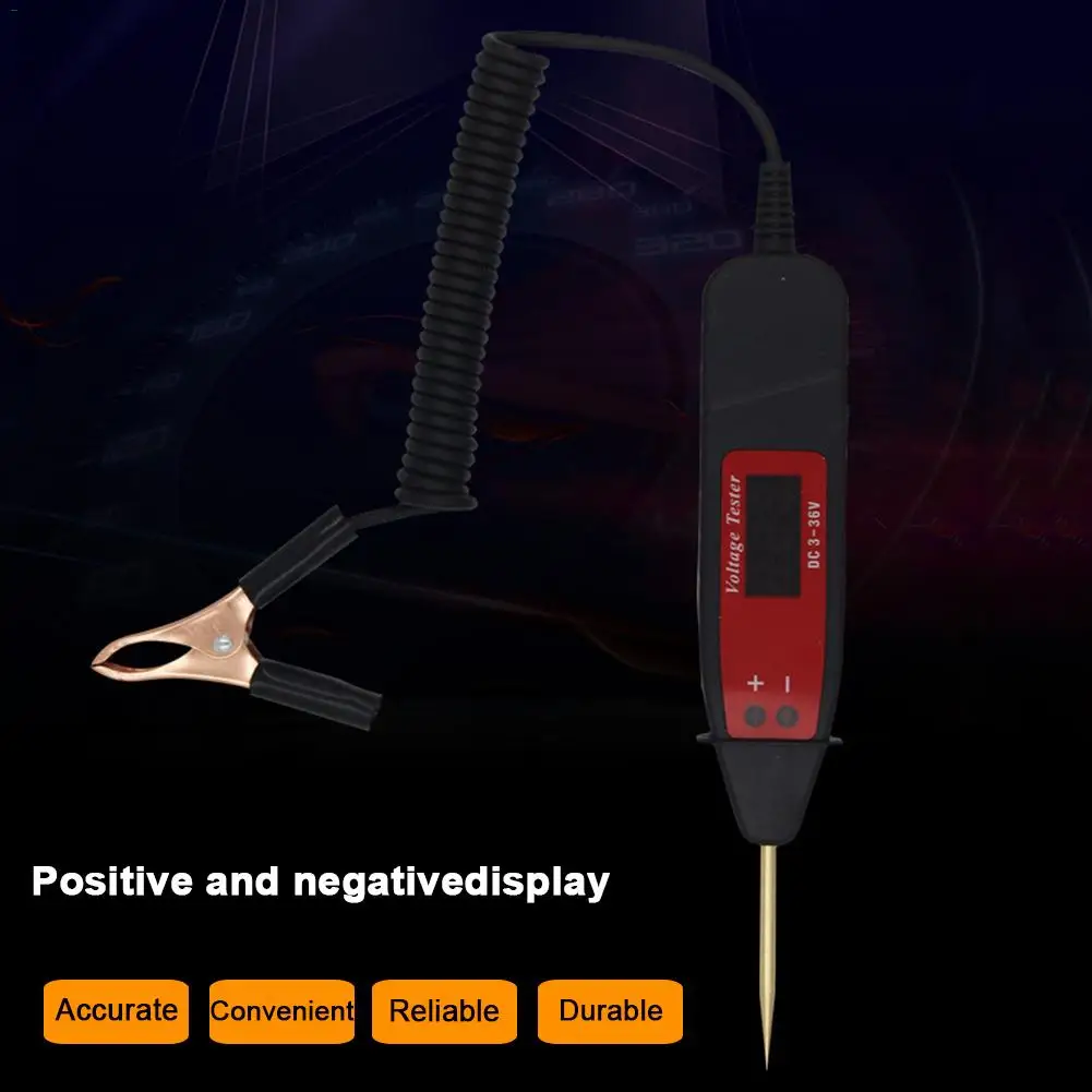 Car Digital LCD Circuit Tester Automobile Maintenance Voltage Test Pen