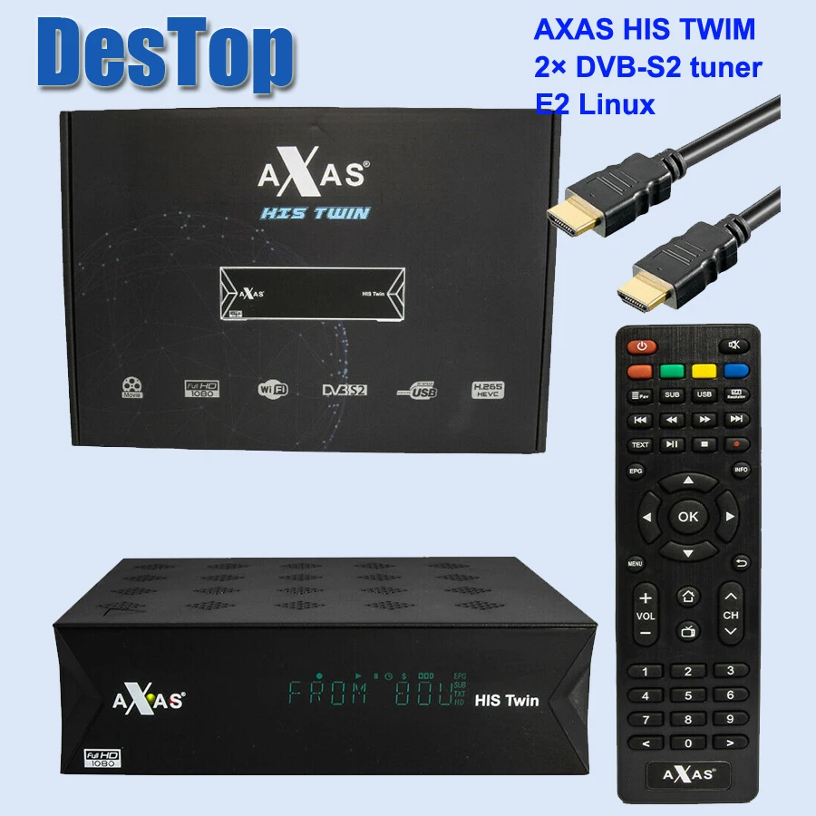 Axas его Твин DVB-S2/S HD Enigma 2 спутниковый ТВ приемник WiFi+ Linux E2 открытый ТВ H.265 ТВ приставка