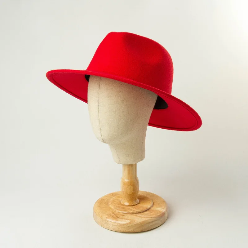 Детские шляпы из шерсти, джазовые фетровые шляпы, 53 см, размер головы для девочек и мальчиков, 10 цветов,, Прямая поставка