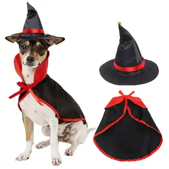 

Pet Halloween Cloak Hat Set Cat Dog Cosplay Clothes Halloween Masquerade Pet Performance Costume