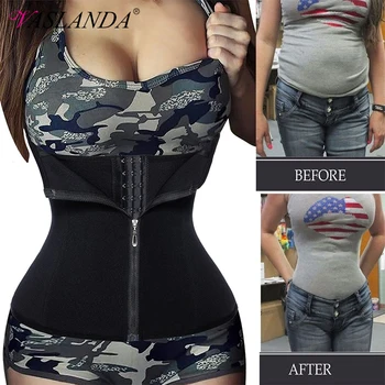 

VASLANDA Neoprene Sweat Sauna Waist Trimmer Belt Body Shaper Abdominal Trainer Corset Fat Burning Sports Girdles Tummy Control Shapewear Straps Modeling Workout Fajas Colombianas Postpartum Recovery Slimming Underwear