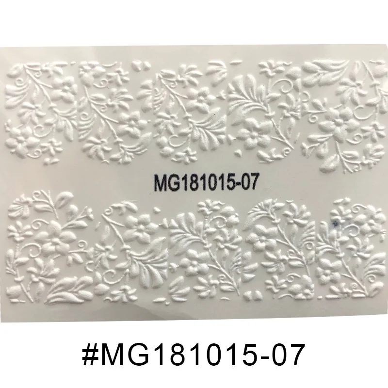 3D Acrylic Engraved Black/white Series Nail Sticker Nail Water Decals Fashion Empaistic Nail Water Slide Decalsi