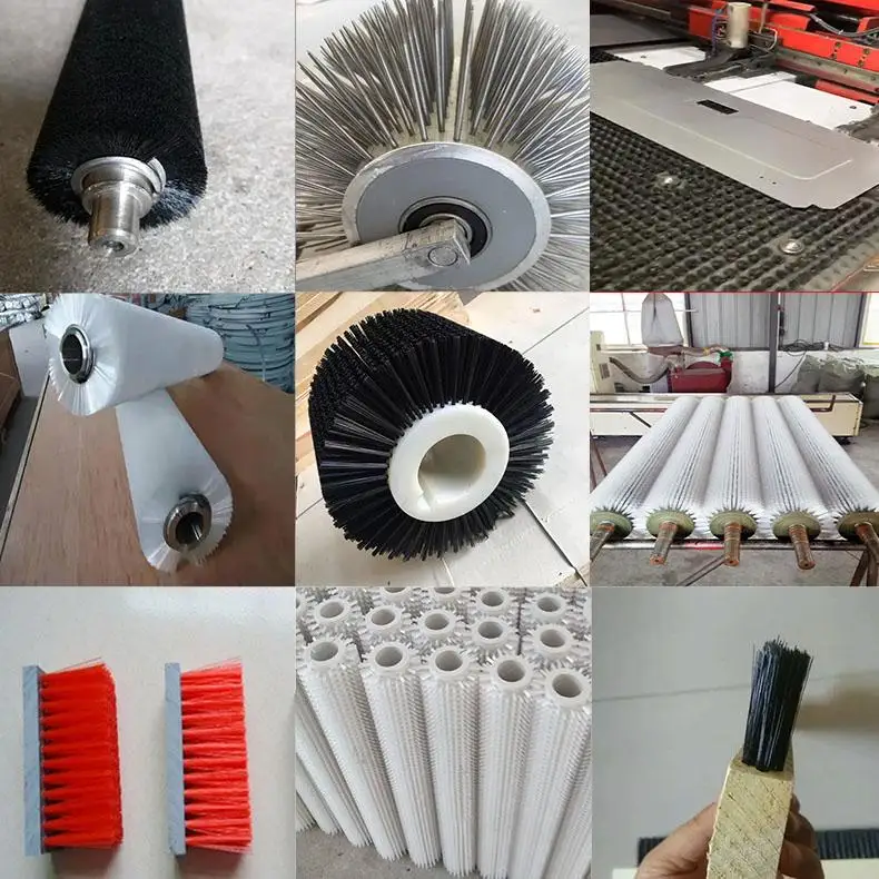 Wood pvc nylon bristle brush plate bending steel elevator automatic industrial machines planting brush cleaning brush