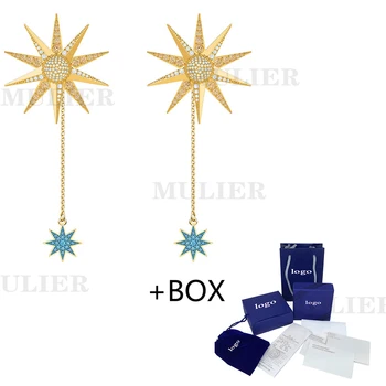 

MULIER 2019 Original New LUCKY GODDESS Pierced Earrings Shining Stars Crystal Glamour Women High Quality Jewelry 5464169