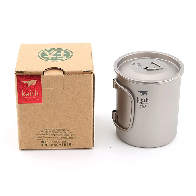 300ml Titanium Cup Folding Mug Office Coffer Drinkware Tea Cup Healthy Non-toxic Bacteriostatic Titanium Mug Ti3201