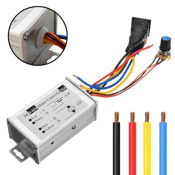 

20A DC 9-60V 12V 24V 36V 20A PWM Motor Speed Regulator Motor CW CCW Reversible Switch Adjust The Current