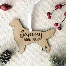 Индивидуальный орнамент с изображением собак-золотой ретривер деревянный магнит-пользовательское имя собаки-отличный подарок для любимого питомца-различные собаки пород A