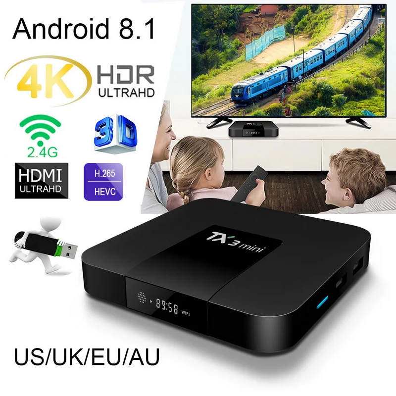 ТВ-приставка TX3 Android 8 1 ГБ/2 ГБ + ГБ/16 Amlogic S905W core 64 WiFi Smart 4K телеприставка | Электроника