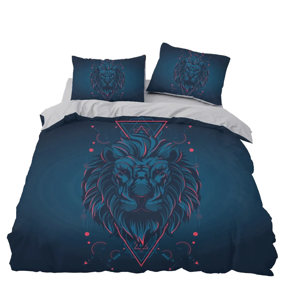 Bohemia Lion Animal water-color Bedroom Decor Bedspread Bed Bags Microfiber Hypoallergenic Zipper 1PC Duvet Cover Pillowcase | Дом и сад