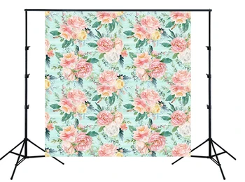 

pink floral baby shower Backdrop watercolor flowers table cloth Photo background For newborn girl child studio photophone SM-406