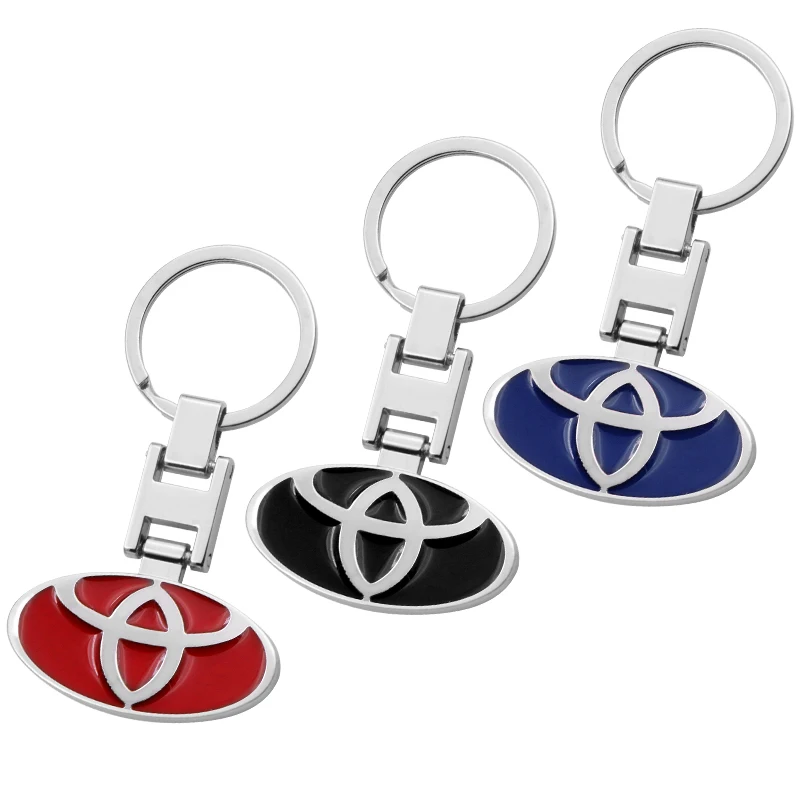 

HOT 1pc Car Key Ring Car Emblem Keychain key chain badge For toyota corolla chr auris rav4 yaris avensis Car sticker accessories