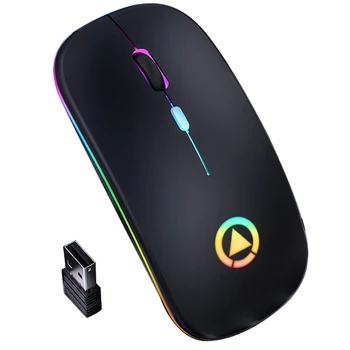 

Optical USB Wireless Silent Mouse With 2.4Ghz Receiver Super Slim LED Backlight Gaming Mice For Macbook Mac Notebook Laptop