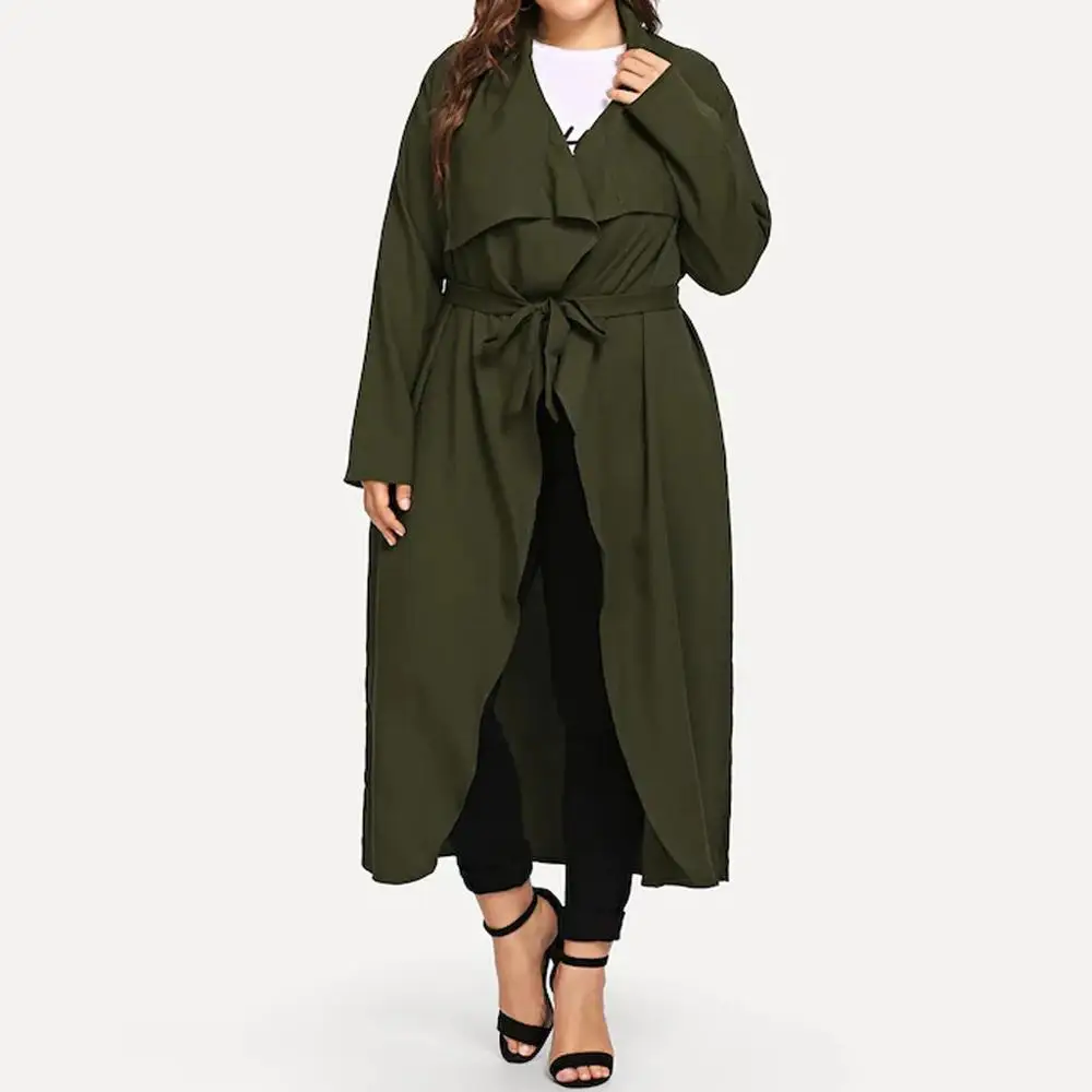 

Women Elegant Winter Jackets Overcoat Long Bandage Solid Coat Loose Plus Size Outwear Irregular Coats Manteau Femme Hiver #15F