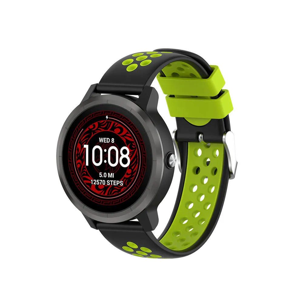 20 мм силиконовый двухцветный браслет ремешок для Garmin VIVOMOVE для samsung gear Sport R600 Amazfit GTR для Ticwatch 2/E