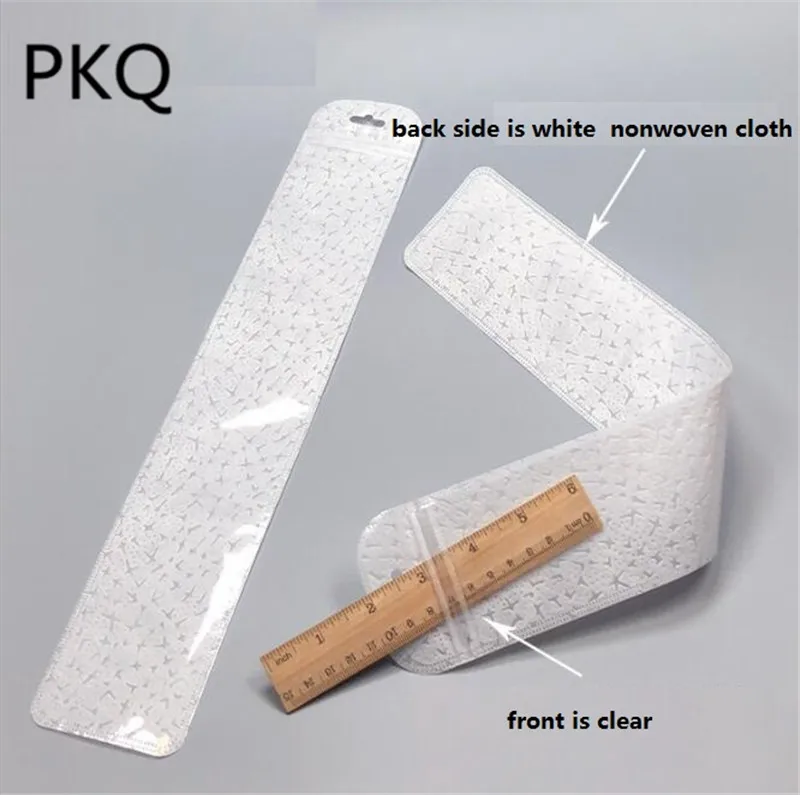 

7x40cm Long Clear Plastic Zipper Ziplock Bag with Hang Hole,gold Zip Lock Watch/Chain Retail Transparent Packaging Bag