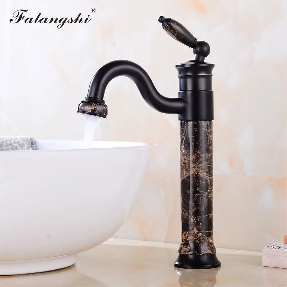 

Bathroom Jade Faucet High Quality Black Basin Mixer 360 Swivel Pipe Single Handle Marble Stone Mixer Faucet Hot And Cold WB1094
