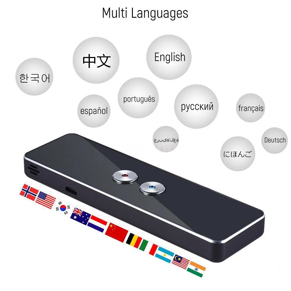 Smart Voice Translator Instant High Recognition Ability Accurate 30+ Languages Translation Lightweight Long-time Use 2-way