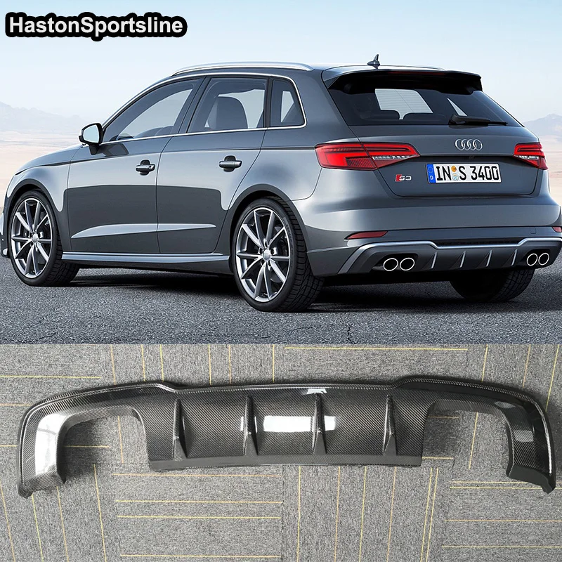 Задний диффузор S3 из углеродного волокна подходит для Audi A3 Sportback Hatchback 2017 2018