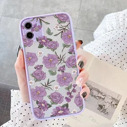 Vibrant Purple Flower Shockproof Phone Case with Mint Blue Accents - iPhone 12 Pro (Purple zi flower 1)