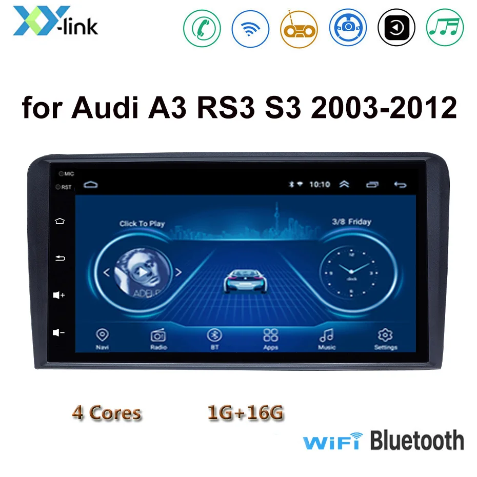 Автомобильный DVD мультимедийный плеер для Audi A3 RS3 S3 2003-2012 Android 8,1 9 дюймов Автомобильный Радио Стерео головное устройство навигация gps - Цвет: color1