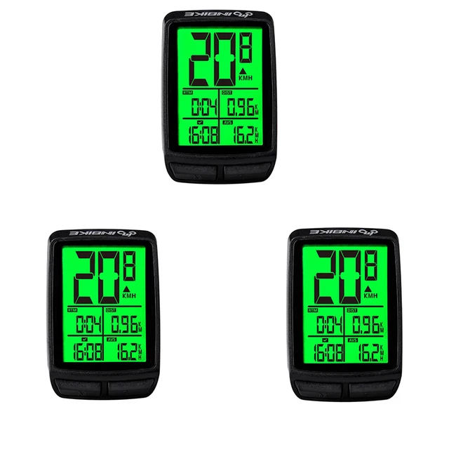 Waterproof Bicycle Computer Wireless MTB Bicycle Speedometer Stopwatch Cycling LED Digital Rate Counter Bike Accessories INBIKE 3 PCS