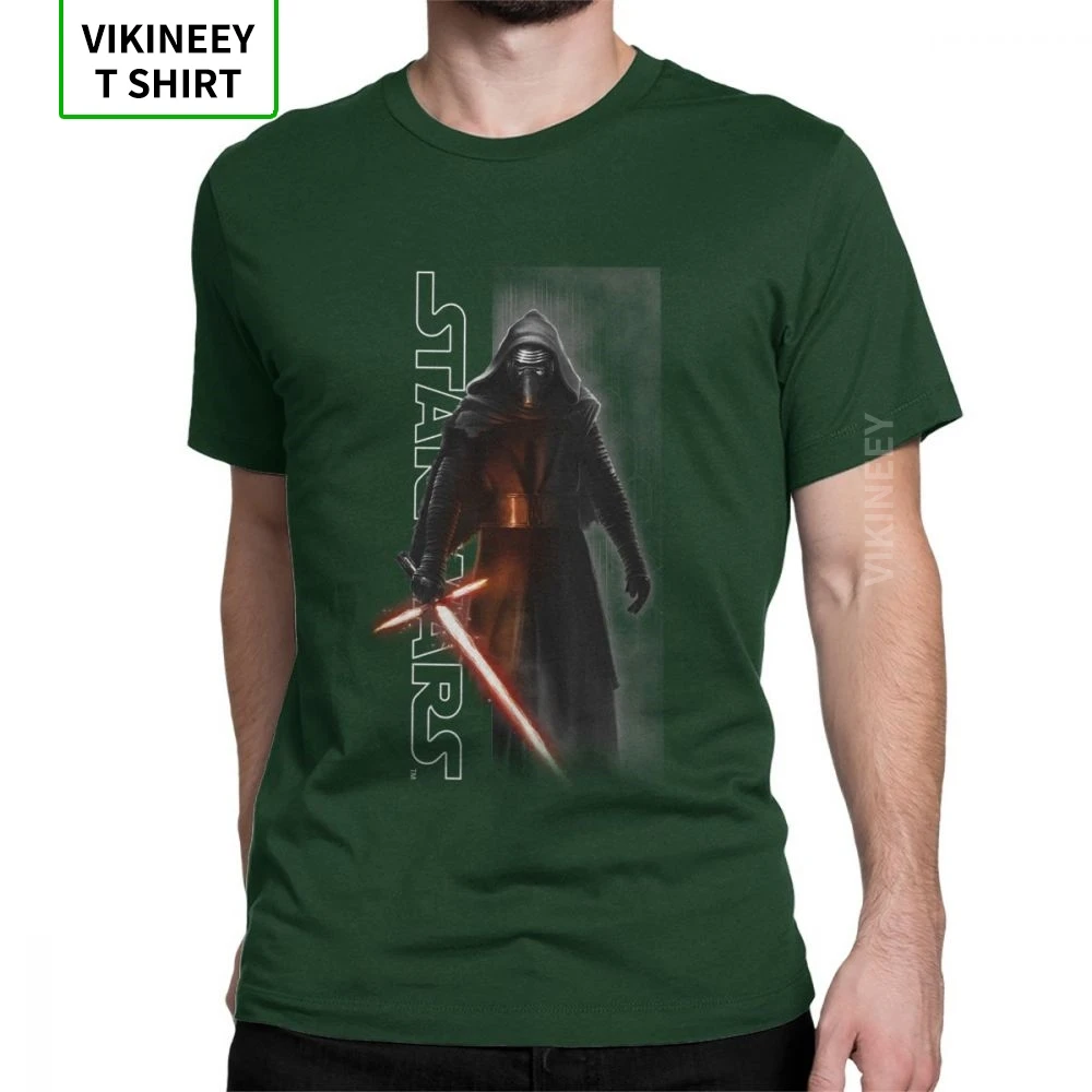 Звездные войны, серия, футболка для мужчин, The Force Awakens Kylo Ren Shadows, футболка для мужчин, обычные топы, потрясающие футболки, хлопковая футболка из ткани - Цвет: Forest Green