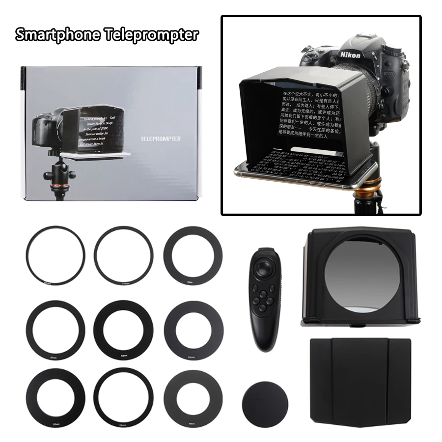 Teleprompter для iPhone X XS XR 7 8 samsung huawei P30 PRO телефон Смартфон телепромптер для sony Canon Nikon DSLR камеры