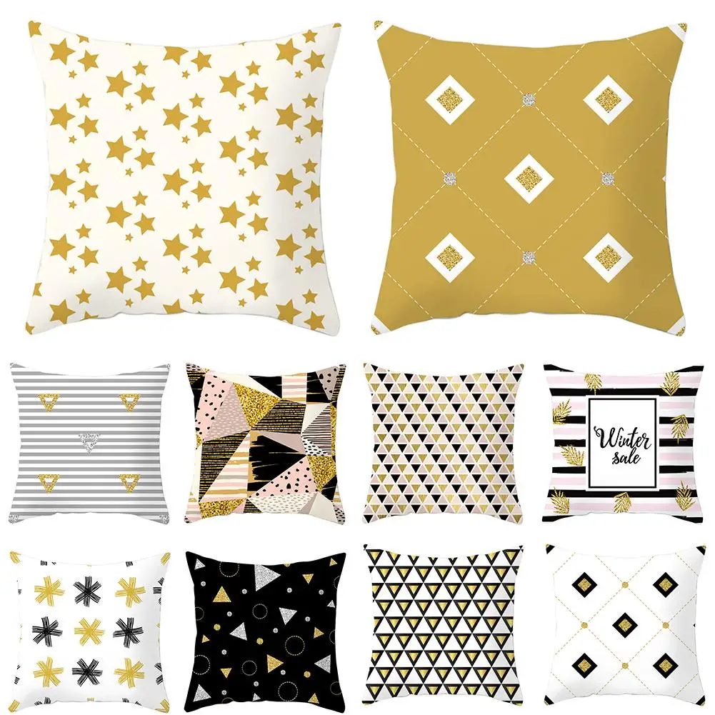

45cm x 45cm Geometric Triangle Heart Pillow Case Cushion Cover Sofa Bed Car Cafe Decoration Holiday Gift