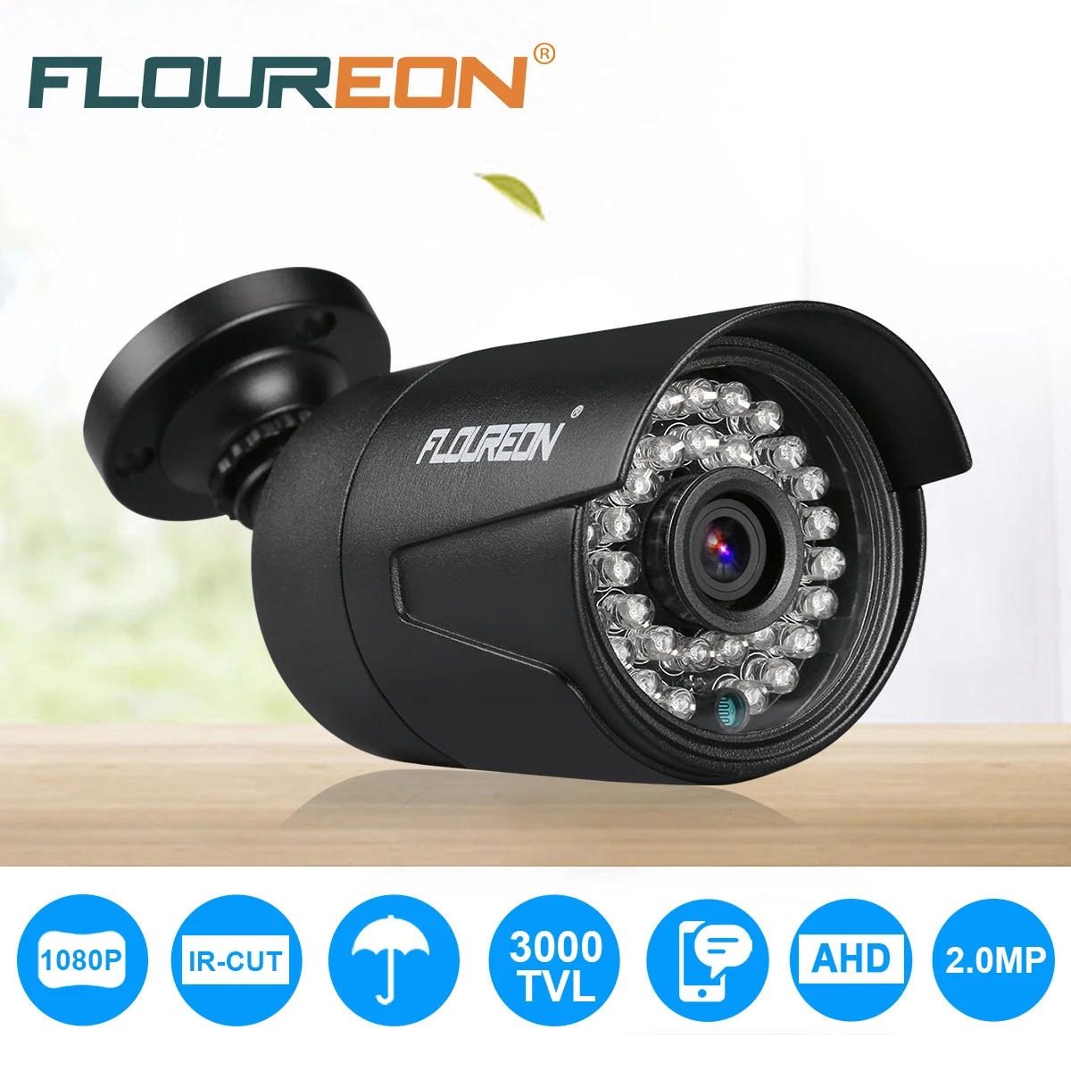 FLOUREON 1080P 2.0MP IP камера 3000TVL PAL Водонепроницаемая наружная CCTV DVR домашняя