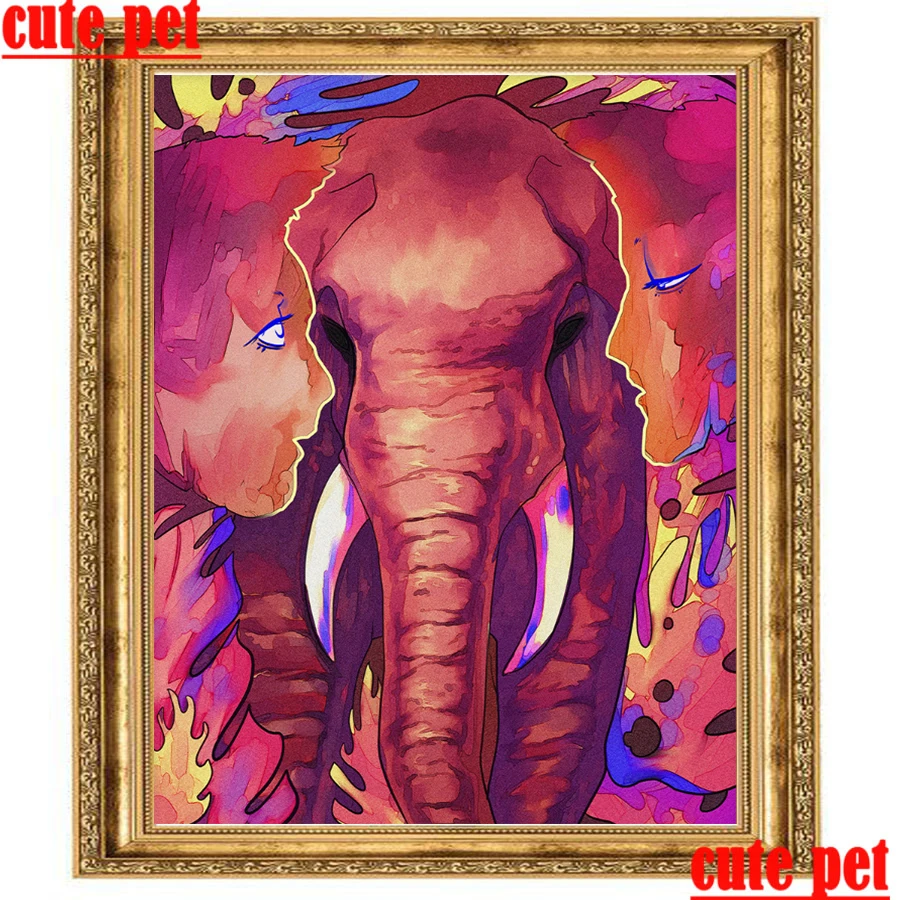 3D rhinestone animal Elephant diamond painting diy embroidery full drillHome Wall Decor Cross Stitch wallpaper | Дом и сад