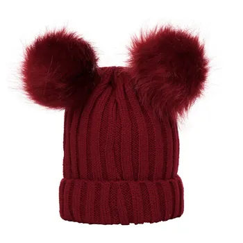 

Sleeper #P501 FASHION Baby Boys Girls Winter Solid Color Knit Hat Beanie Hairball Warm Cap simple design daily hot Free Shipping