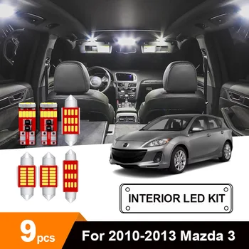 

9 x White Ice Blue Canbus Car Interior LED Map Dome Cargo Trunk Lamp License Plate Light Bulbs Package Kit For 2010-2013 Mazda 3