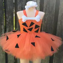 Оранжевое платье-пачка с тыквой для девочек детское платье из тюля с черным треугольным вырезом и повязкой на голову Детский костюм на Хэллоуин праздничные платья