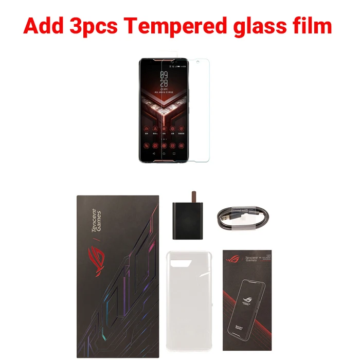 Asus ROG Phone 2, игровой смартфон, 128 Гб ПЗУ, 8 Гб ОЗУ, ZS660KL, Snapdragon 855 Plus, 6000 мАч, NFC, Android 9,0, 6,59 дюймов, 1080x2340, 120 Гц - Цвет: add 3pcs Glass film